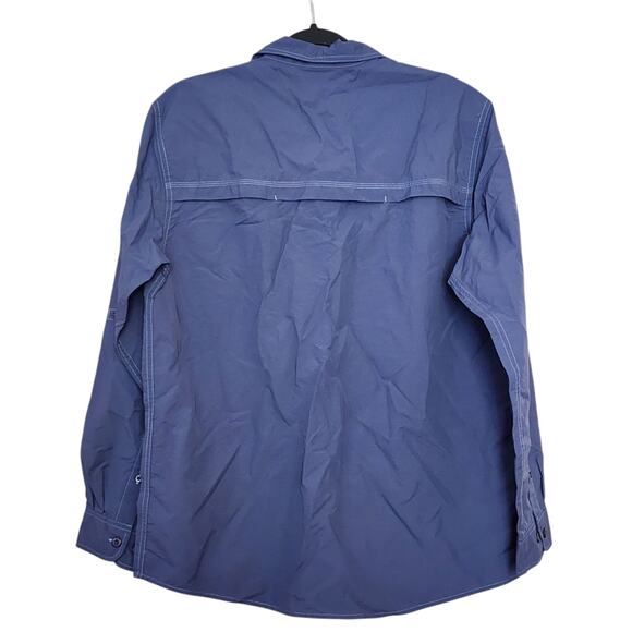 Stone Creek Mens Shirt Size M Blue Long Sleeve Button Down Nylon Pockets Vented - Picture 8 of 10